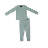Children's PJ Set Ribbed Sage