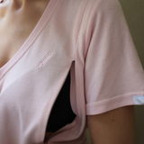 Θηλασμός T-Shirt V-Neck ροζ